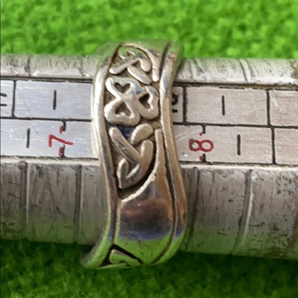 Peter Stone Sterling Silver Celtic Scalloped Ring - image 4